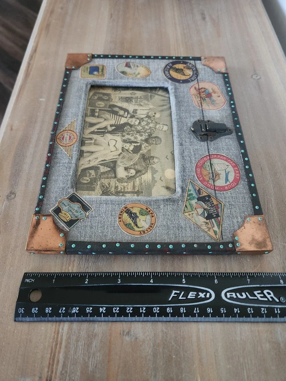 Alfred J Travel Trunk 4x6 Photo Frame Monster Vacation Halloween Decor